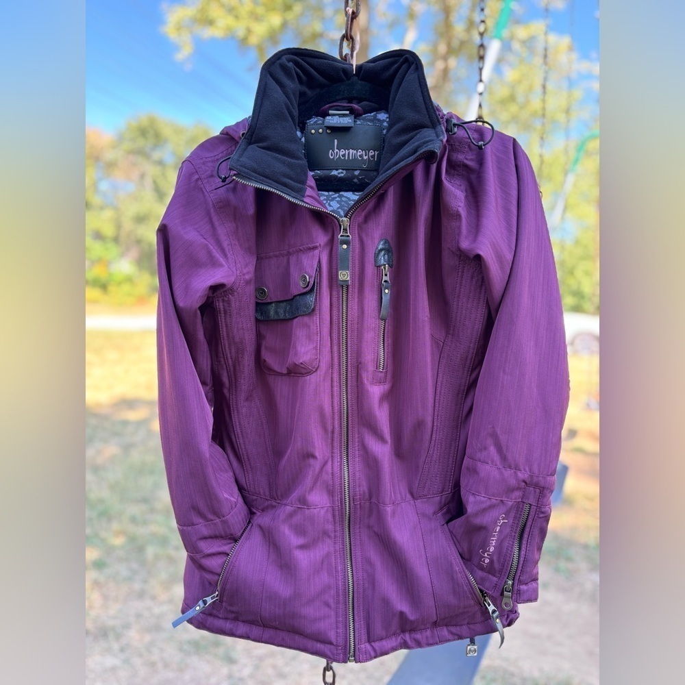 OBERMEYER Coat Womens 6 Delaney Winter Jacket Full Zip Hood Vented  Pockets SKI
